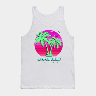 Amarillo Texas Palm Trees Sunset Tank Top